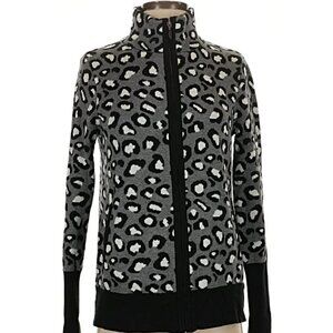 NWOT Rachel Zoe Zip Up animal print sweater, size Medium